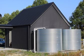 Twin 15000 litre tanks feeding whole of house